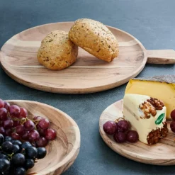 New CASA ACACIA CHIC Assiette Avec Manche Naturel