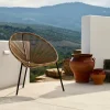 Discount CASA ACAPULCO Chaise Lounge Noir, Naturel
