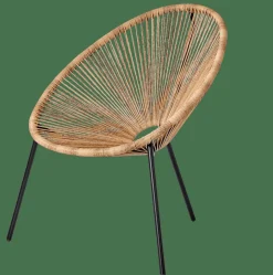 Discount CASA ACAPULCO Chaise Lounge Noir, Naturel