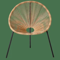 Discount CASA ACAPULCO Chaise Lounge Noir, Naturel