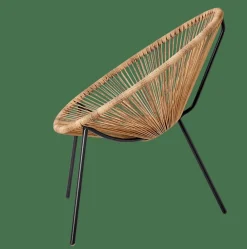 Discount CASA ACAPULCO Chaise Lounge Noir, Naturel