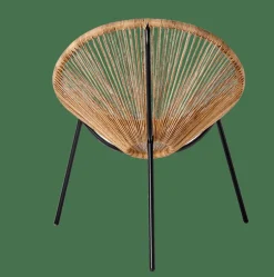 Discount CASA ACAPULCO Chaise Lounge Noir, Naturel