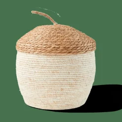 Sale CASA ALVIN Panier De Rangement Avec Couvercle Brun, Naturel