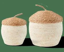Sale CASA ALVIN Panier De Rangement Avec Couvercle Brun, Naturel
