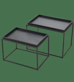 Outlet CASA APOLLO Table D'appoint Set De 2 Noir