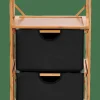 Outlet CASA BAMBOO Armoire à 2 Tiroirs Noir, Naturel