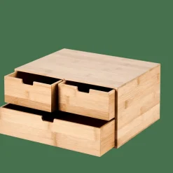 Discount CASA BAMBOO Armoire De Rangement 3 Tiroirs Naturel