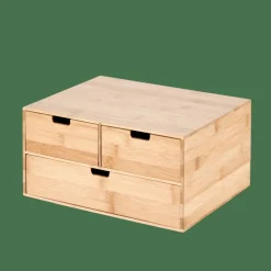 Discount CASA BAMBOO Armoire De Rangement 3 Tiroirs Naturel