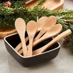 New CASA BAMBOO Cuillères Set De 6 Naturel