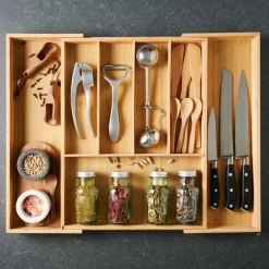 Discount CASA BAMBOO Organisateur Tiroir Escamotable Naturel
