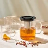 Best CASA CHAI Théière 1,5 L Noir, Transparent