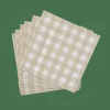 Outlet CASA CHECK SAND Set De 20 Serviettes Beige