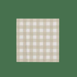 Outlet CASA CHECK SAND Set De 20 Serviettes Beige