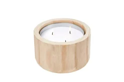 Best CASA CITRONELLA WOOD Bougie De Jardin Blanc