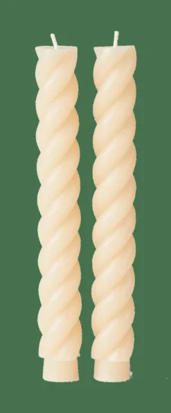 Outlet CASA CURL Bougies Set De 2 Beige
