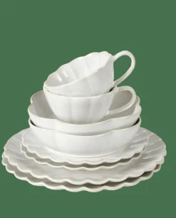 Outlet CASA DAHLIA FLOWER Assiette Creuse Blanc