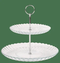 Discount CASA DAHLITA Plat à Servir Avec 2 Niveaux Transparent
