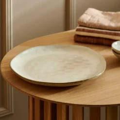 Hot CASA EARTH MARL Assiette Plate Crème