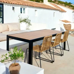 Sale CASA ETHAN Table Extensible Noir, Naturel