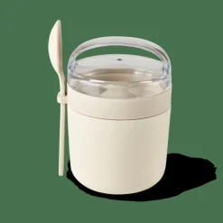Sale CASA FRESHMOOD Pot à Petit Déjeuner +cuillère 32cl Blanc, Brun, Vert