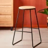 New CASA GIULIA Tabouret De Bar Noir, Naturel