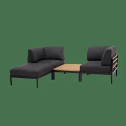 Online CASA HANNA Lounge Teck Fauteuil Coin Noir