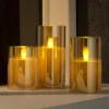 New CASA ION Bougies LED Set De 3 Ambre