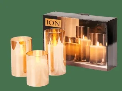 New CASA ION Bougies LED Set De 3 Ambre