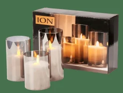 Clearance CASA ION Bougies LED Set De 3 Gris