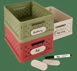 Outlet CASA JACQUI Storage étiquettes Et Feutre Pour Caisse Pliante Beige