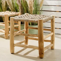 New CASA KANAI Tabouret 2 Tailles Tabouret Grand Naturel