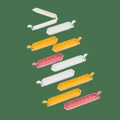 New CASA KLIPPER Clips De Fermeture Set De 10 Mélange De Couleurs Gris, Jaune Foncé, Terre Cuite