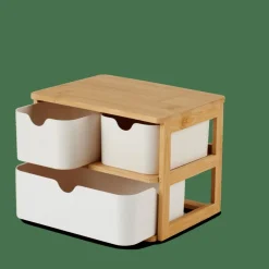 Sale CASA KONDO Organisateur 3 Tiroirs Blanc, Naturel