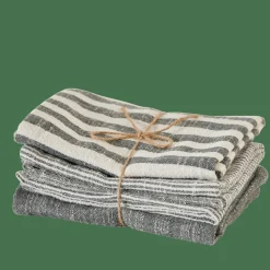 New CASA LAURENT Torchons Set De 3 Gris