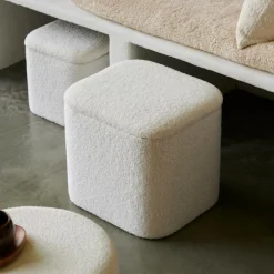 Outlet CASA LIAM Pouf Avec Rangement Blanc