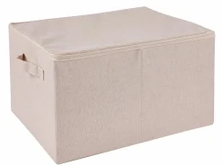 Sale CASA LINOLUX Boîte De Rangement Avec Couvercle Beige