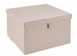 Clearance CASA LINOLUX Boîte De Rangement Avec Fermeture éclair Beige