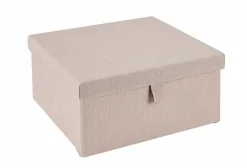 Clearance CASA LINOLUX Boîte De Rangement Avec Fermeture éclair Beige