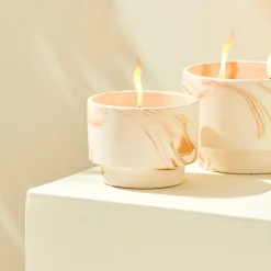 Sale CASA MARBLE Bougie D'extérieur Blanc, Orange