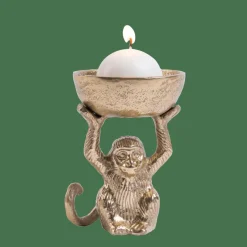 Outlet CASA MONKEY Support Bougie Chauffe-plat Doré