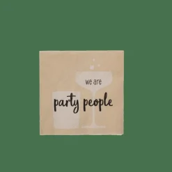 Discount CASA PARTY PEOPLE Set De 20 Serviettes Beige