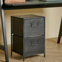 Hot CASA PHARMA Armoire à 2 Tiroirs Noir