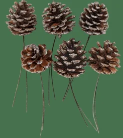Discount CASA PINECONE Pommes De Pin Set De 6 2 Couleurs Blanc, Argent
