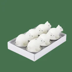 New CASA POLA 6 Bougies Chauffe-plat Ours Blanc Blanc