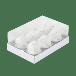 New CASA POLA 6 Bougies Chauffe-plat Ours Blanc Blanc