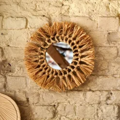 Clearance CASA RAFFIA Miroir Naturel