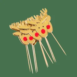 Outlet CASA REINDEER Piques Apéritif Set De 10 Doré