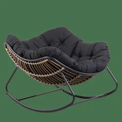 CASA ROCKO Chaise à Bascule Noir