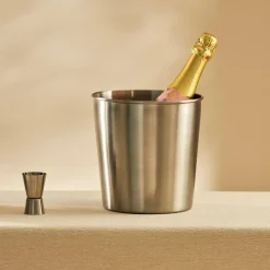 New CASA SHAKE & STIR Refroidisseur Vin Mousseux Argent, Inox