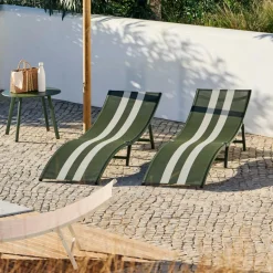 Clearance CASA SILVES Chaise Longue Kaki